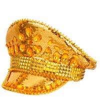 Zlatá kapitánská čepice s flitry