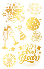 Zlaté tetování HAPPY NEW YEAR