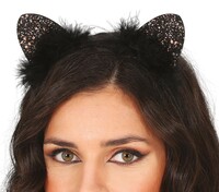 Čelenka s třpytkami kočka