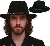 Černý kovbojský klobouk se cvoky