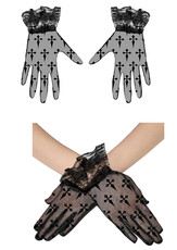 Dámské krajkové rukavice s kříži