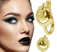 Falešný nasazovací piercing do nosu s motivem dýně