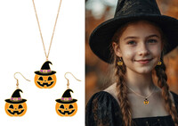 Halloweenský náhrdelník a náušnice dýně