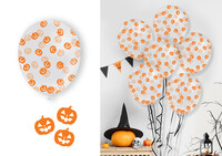 Sada 10 ks balónků s konfetami ve tvaru dýně