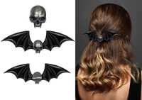 Spona do vlasů lebka s křídly, 13 cm