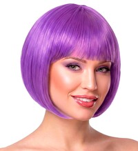 Dámská lila paruka, účes bob