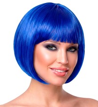 Dámská modrá paruka, účes bob