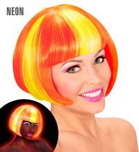 Dámská neonová paruka Valentina, žluto-oranžová