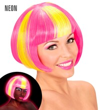 Dámská neonová paruka Valentina, žluto-růžová