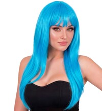 Dámská paruka s ofinou, azurová