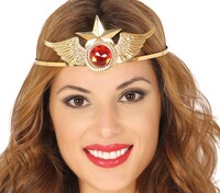 Dámská zlatá čelenka superhrdinky