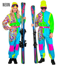 Unisex lyžařská neon kombinéza, modro-zelená