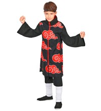 Dětský černý ninja kostým s červenými mraky