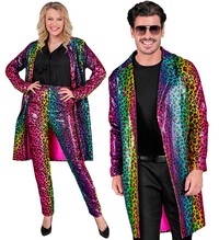 Unisex duhový kabát s leopardím vzorem a flitry