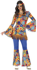 Dámský kostým hippies, květovaný
