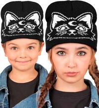 Dětská čepice beanie s kocourem