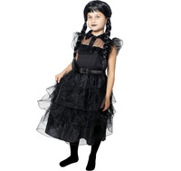 Dětský kostým Wednesday Addams pro věk 6-8 let