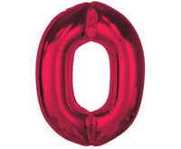 Fóliový balónek číslice nula vínový, 92 cm