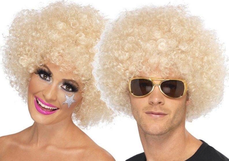 Unisex paruka funky afro - Blond