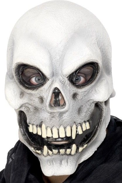Maska halloweenská lebka (šedá)