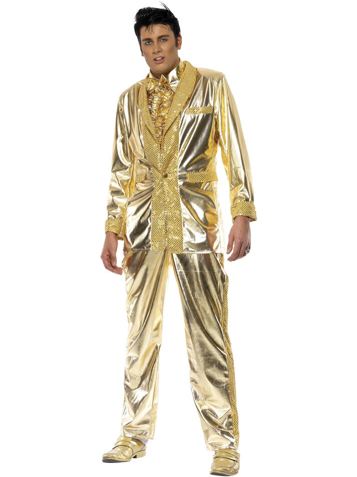 Pánský kostým Elvis (zlatý)
