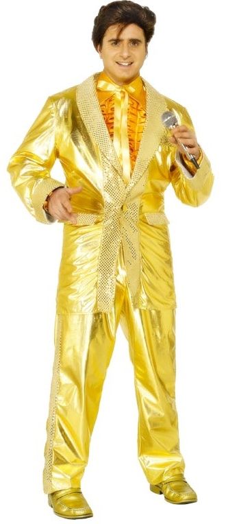 Pánský kostým Elvis (zlatý) - Velikost L 52-54