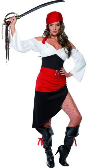 Dámský kostým pirátská dívka - Velikost L 44-46