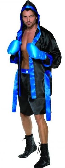 Pánský kostým boxer (modro-černý) - Velikost M 48-50