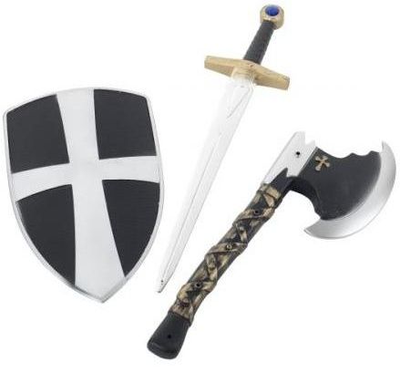 Rytířská sada dětská (štít, meče nebo sekera) - černá