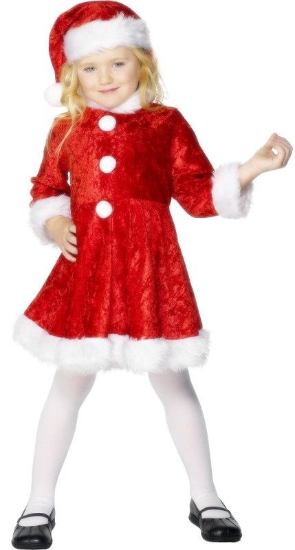 Dívčí kostým Santa dívčí sametový - Pro věk (roků) 4-6