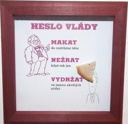 Dřevěný rámeček Heslo vlády