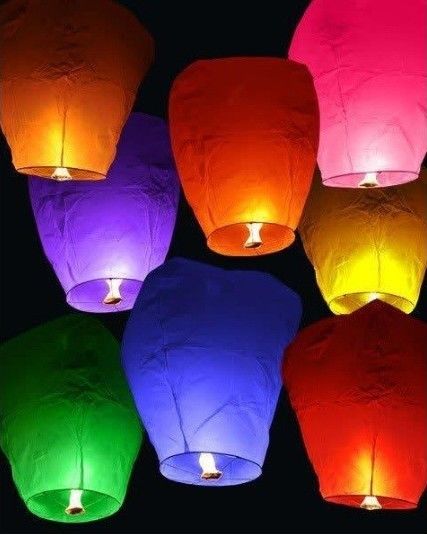 Lampion létající přání - Modrý