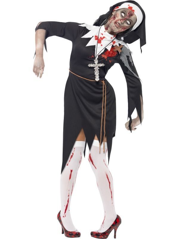 Dámský kostým na Halloween Zombie jeptiška Mary - Velikost S 36-38