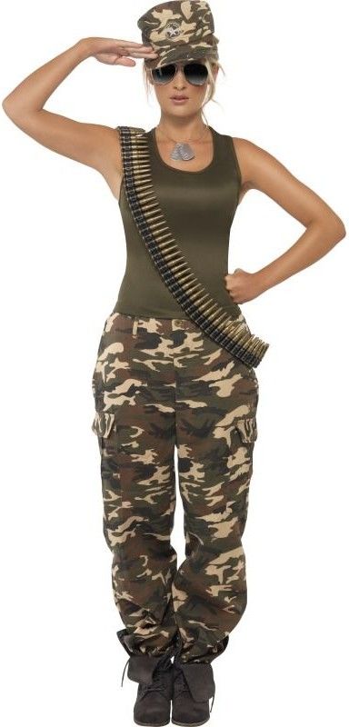 Dámský kostým Vojenská dívka maskáče - Velikost M 40-42