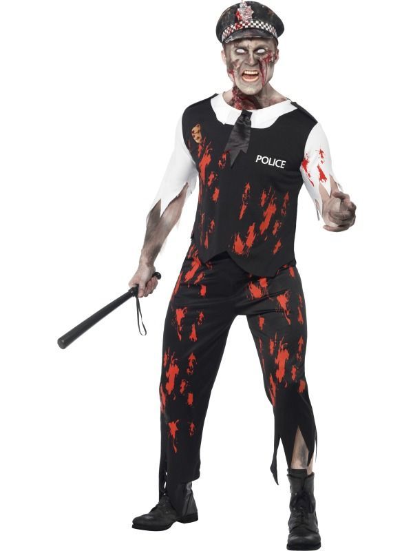Pánský halloweenský kostým Zombie policista - Velikost M 48-50