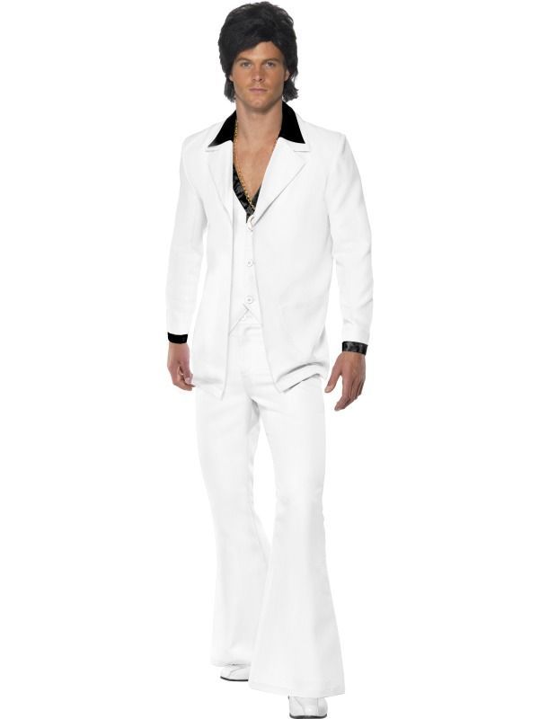 Pánský Kostým Oblek 70. let bílá - Velikost M
