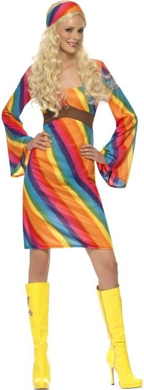 Dámský kostým Duhová hippiesačka - Velikost XL 48-50