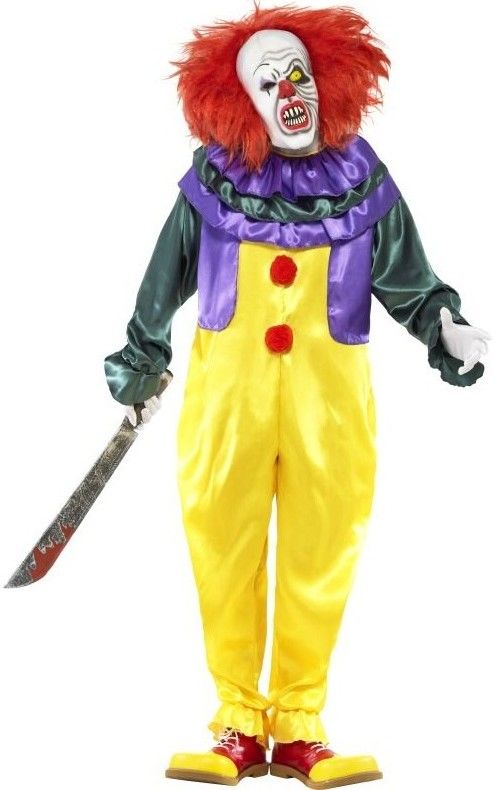 Pánský kostým Hororový klaun halloween - Velikost XL 56-58