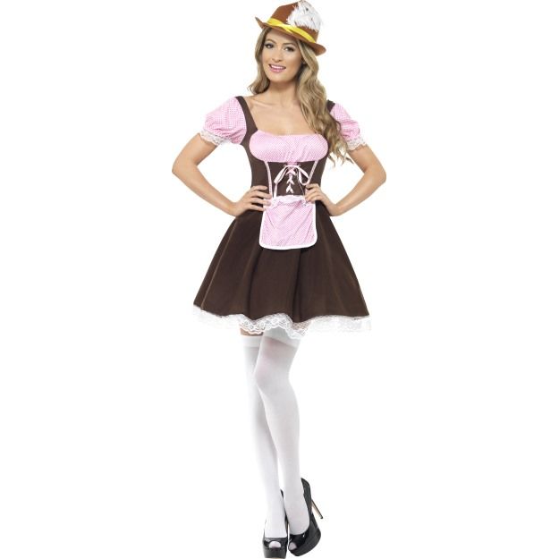 Dámský kostým dirndl hospodyňka krátké šaty (Oktoberfest) - L