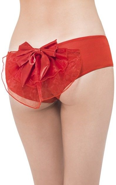 Dámské kalhotky s mašlí - Červené