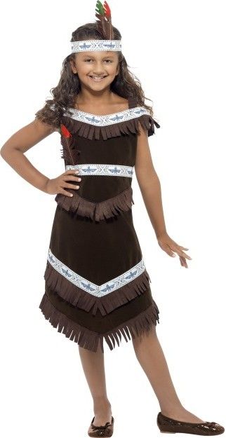 Dívčí kostým Indiánská dívka hnědá - Pro věk 10-12