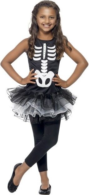 Dívčí kostým kostlivka na Halloween - Pro věk 4-6