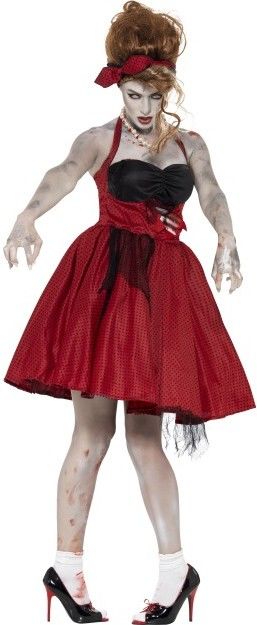 Dámský halloweenský kostým zombie - šaty 50.léta - Velikost S 36-38