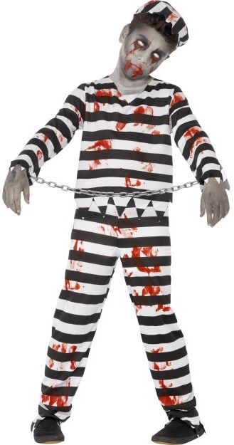 Dětský halloweenský kostým zombie vězeň - Pro věk 10-12