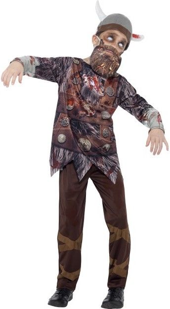 Dětský halloweenský kostým zombie viking - Pro věk 10-12