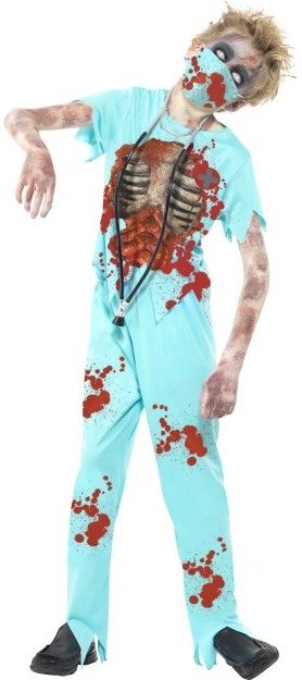 Dětský kostým k Halloweenu zombie chirurg - Pro věk 10-12