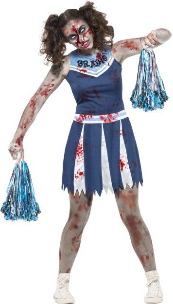 Dívčí halloweenský kostým zombie roztleskávačka - Teen XS (32-34)
