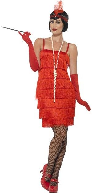 Dámský kostým flapper červený - Velikost XL 48-50