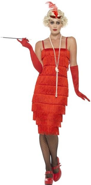 Dámský kostým Flapper - dlouhé šaty červené - Velikost XL 48-50