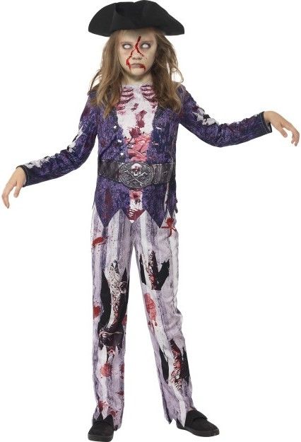 Dívčí halloweenský kostým zombie pirátka - Pro věk 4-6